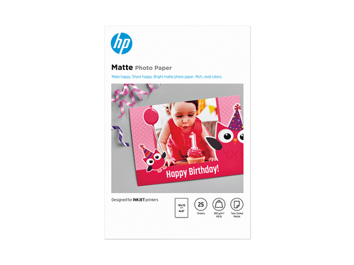 נייר צילום HP Matte‏, 180 ג'/m2 10x 15 ס