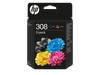 חבילה משולבת של 2 מחסניות דיו מקוריות HP 308 בשחור/בשלושה צבעים