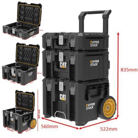 ארגז כלים 3 קומות משוריין 125 ליטר CAT HYPER STACK DA41005