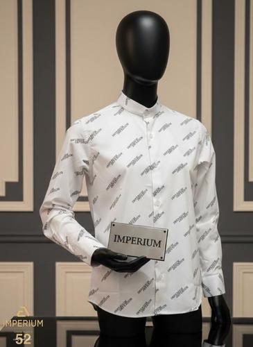 חולצה מכופתרת לבנה לילדים מבית Imperium - הדפס לוגו מעוצב