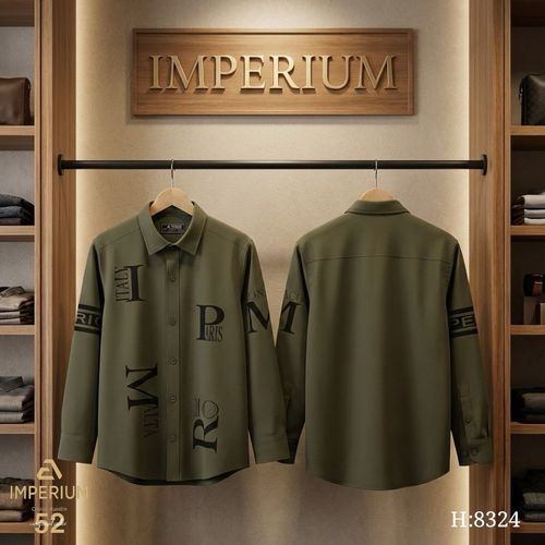 חולצה מכופתרת לילדים מבית Imperium - ירוק זית