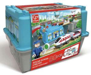 מגה מטרופוליס - ערכת רכבת חשמלית ענקית 80 חלקים בקופסת אחסון רב פעמית