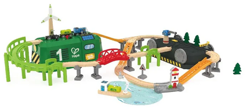 ערכת רכבת אנרגיה ירוקה 60 חלקים בקופסת אחסון ניידת