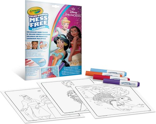 ערכת ציור ללא ליכלוך Color Wonder 18 דפים ו 4 טושים – נסיכות דיסני