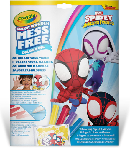 ערכת ציור ללא ליכלוך Color Wonder 18 דפים ו 4 טושים – ספיידרמן וחבריו המופלאים