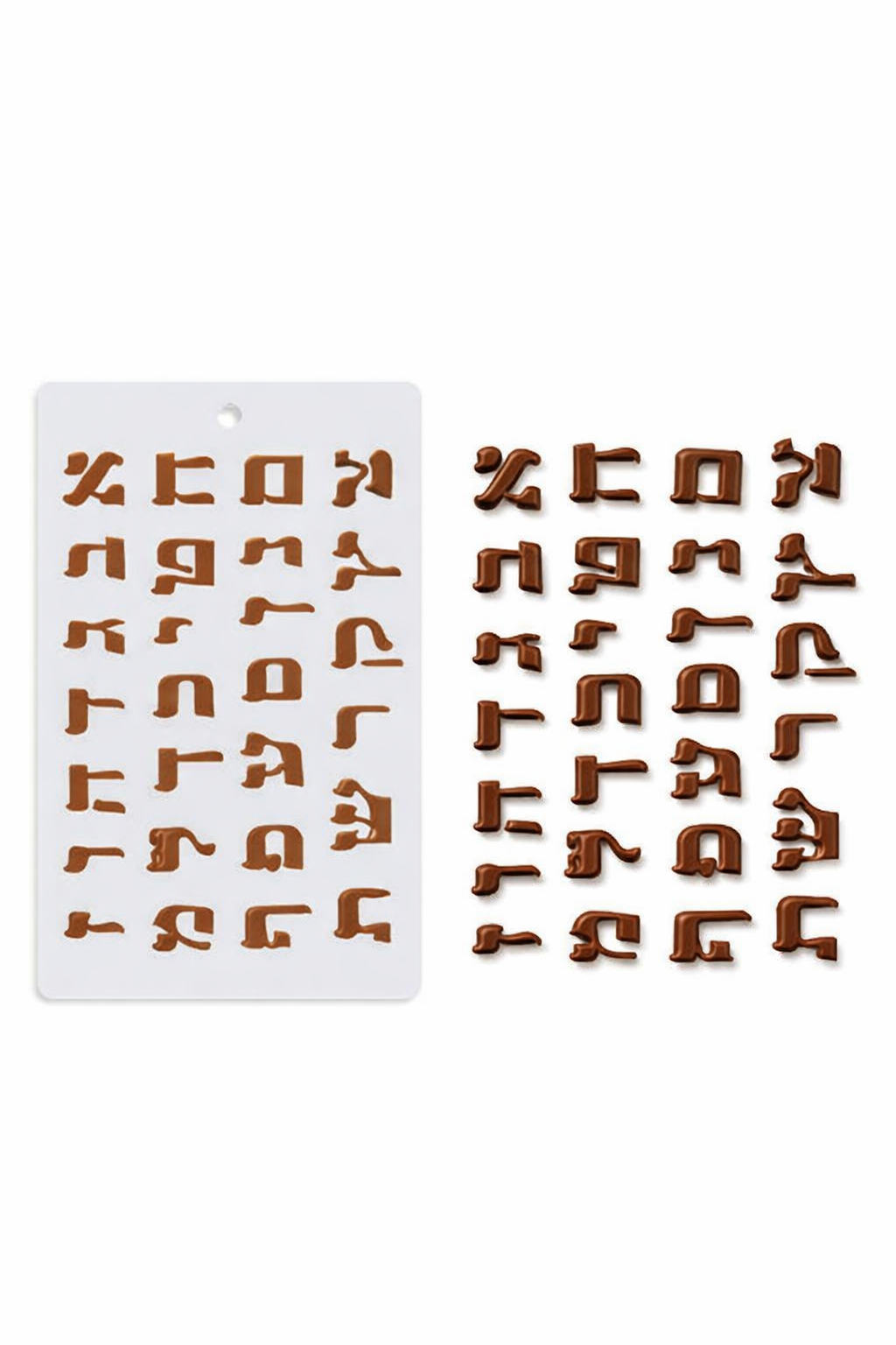 תבנית לשוקולד – אותיות דפוס בינוני