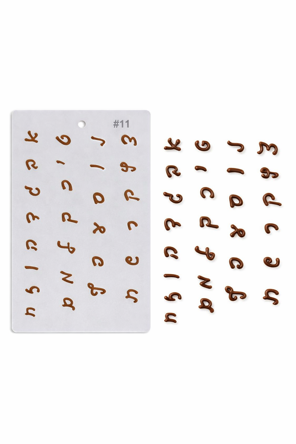 תבנית לשוקולד – אותיות כתב קטן