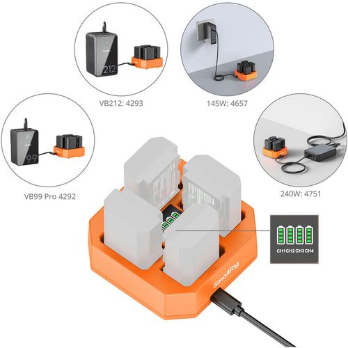 מטען ל4 סוללות SmallRig NP-FZ100 Charger