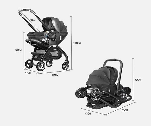 סלקל על גלגלים 5 ב 1 טיולון וכיסא בטיחות - car seat strolle- שחור/אפור