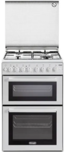 תנור דו תאי משולב כיריים גז 60 ס"מ לבן DELONGHI דגם DCS670EDW-IL 