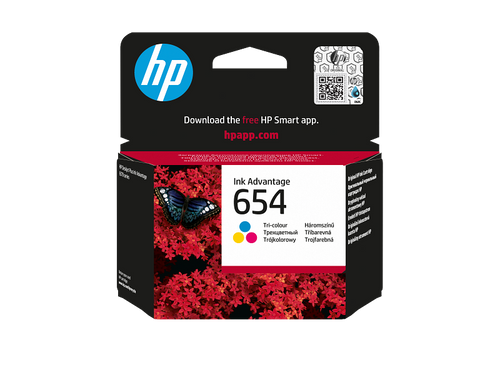 מחסנית Ink Advantage מקורית בשלושה צבעים HP 654 