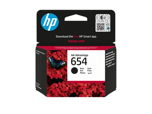 מחסנית Ink Advantage מקורית בשחור HP 654 