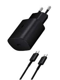 מטען קיר סמסונג מקורי מהיר 25W - עם כבל 1.8 מטר טייפ-סי (שחור) - סאני