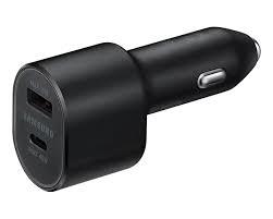 מטען רכב סמסונג מקורי כפול סופר מהיר 45W - יציאת טייפ-סי (PD) + יציאת USB - אחריות סאני