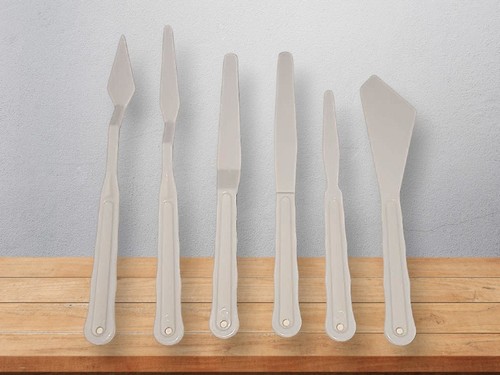 סט סכיני פלטה פלסטיק לציור – 6 יחידות