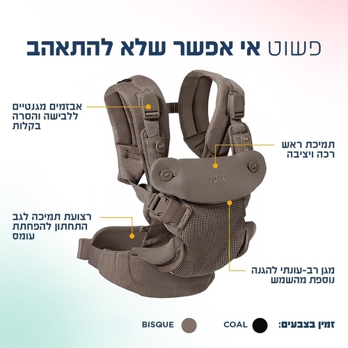 מנשא לתינוק ארגונומי 4ב1 מגיל לידה Savvy Air 4in1