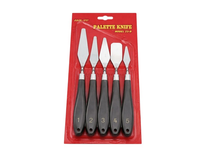 סט סכיני פלטה לציור – 5 סכינים לערבוב צבעים ואפקטים בציור