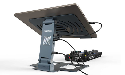 סטנד לפטופ מתקדם עם מפצל USB ומלטימדיה - Reloop Stand Hub Pro