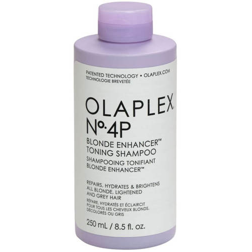 שמפו OLAPLEX NO 4P אולפלקס ללא סולפטים להעצמת הגוון והברק לשיער בלונדיני ולשיער שיבה 250 מ