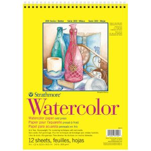 בלוק לצבעי מים 12 דף 300 גר Strathmore Series Watercolor 27.9/38.1 