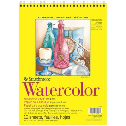 בלוק לצבעי מים 12 דף 300 גר Strathmore Series Watercolor 45/61