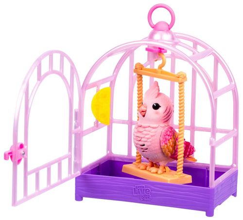 Little Live Pets: בובת תוכית אינטראקטיבית מקליטה ומשמיעה, מגיבה למגע עם למעלה מ 20 צלילים ותגובות - ורוד