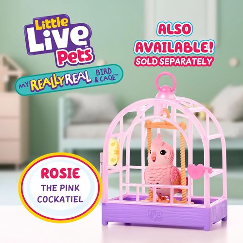 Little Live Pets: בובת תוכית אינטראקטיבית מקליטה ומשמיעה, מגיבה למגע עם למעלה מ 20 צלילים ותגובות - ורוד