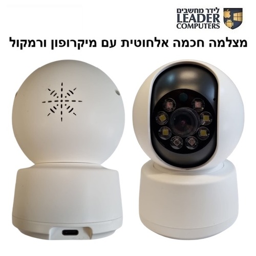 מצלמת אבטחה אלחוטית WiFi 1080P מסתובבת עם מיקרופון מובנה והקלטה לכרטיס זיכרון