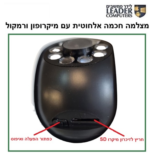 מצלמת אבטחה אלחוטית WiFi 1080P מסתובבת עם מיקרופון מובנה והקלטה לכרטיס זיכרון