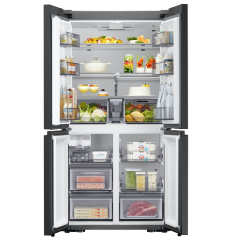 מקרר 4 דלתות Samsung BeSpoke RF65DB970E22 | נפח 645 ליטר | בר מים ויצרן קרח אוטומטי 