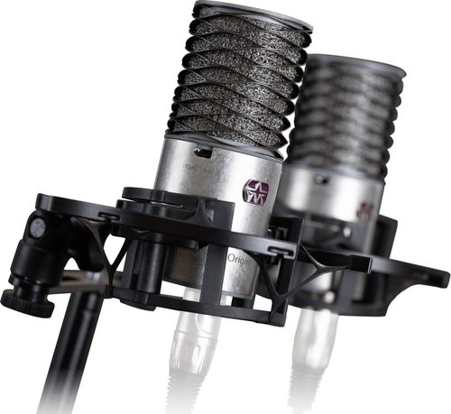 זוג מיקרופונים ORIGIN עם מגני רוח וחנוכיה מבית ASTONMICS