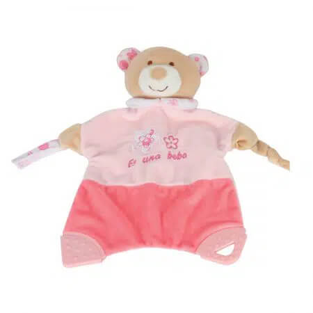 שמיכה עם רעשן ונשכן – Soft Touch™ Blanket With Rattle ורוד