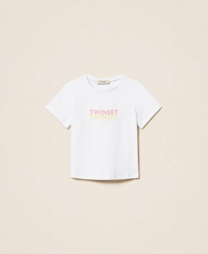 Girls’ T-shirt with multicolour logo