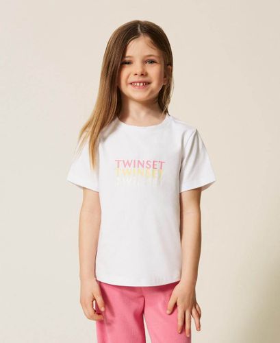 Girls’ T-shirt with multicolour logo