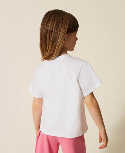 Girls’ T-shirt with multicolour logo