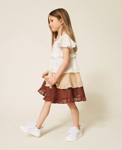 Girls’ multicolour muslin short dress