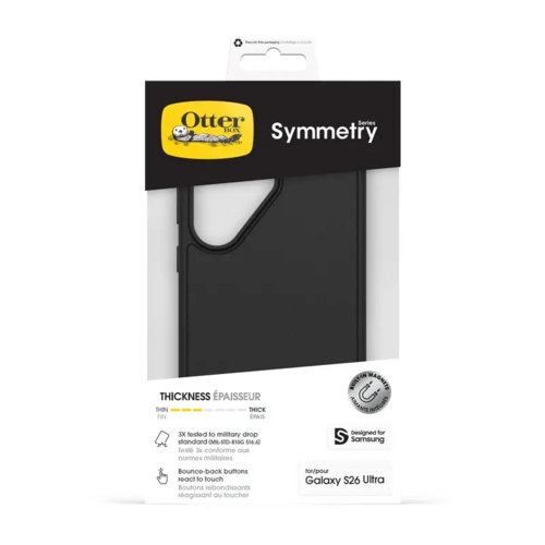 כיסוי סמסונג גלקסי Otterbox Symmetry S26 Ultra בצבע שחור