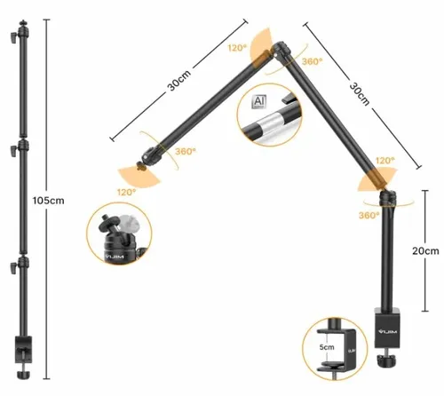 זרוע מפרקית Ulanzi 2666 ls08 three section frection arm