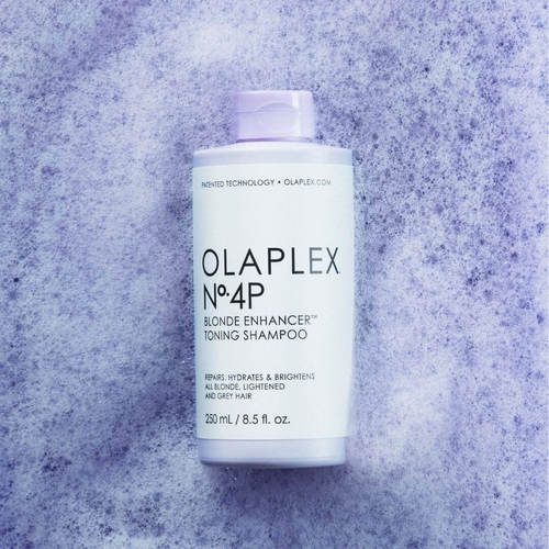 שמפו OLAPLEX NO 4P אולפלקס ללא סולפטים להעצמת הגוון והברק לשיער בלונדיני ולשיער שיבה 250 מ