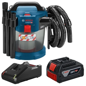 סט שואב אבק נטען רטוב/יבש + סוללה 5A +מטען BOSCH GAS 18V-10L