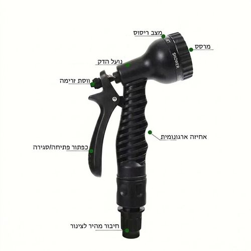 צינור השקיה מתכווץ שחור | אורך מקסימלי 20 מטר