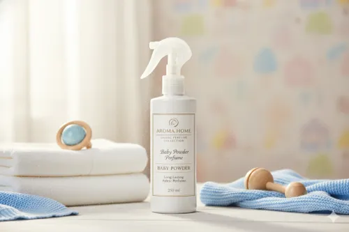 מבשם בדים Baby Powder של Aroma Home על מגבות ובגדי תינוק
