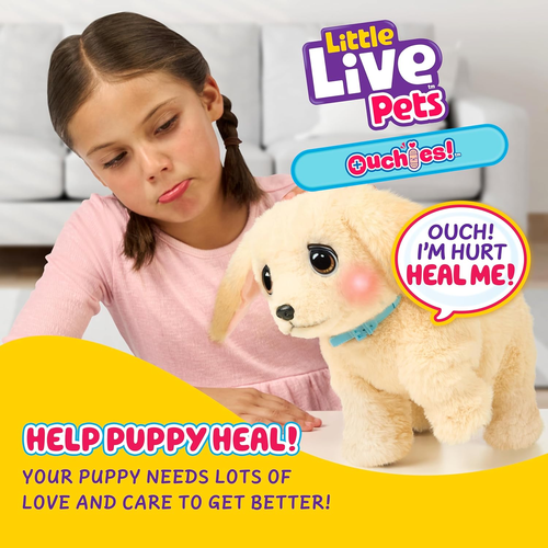 Little Live Pets: גור כלים גולדן רטריבר אינטראקטיבי מגיב למגע וליטוף עם למעלה מ 50 צלילים ותגובות