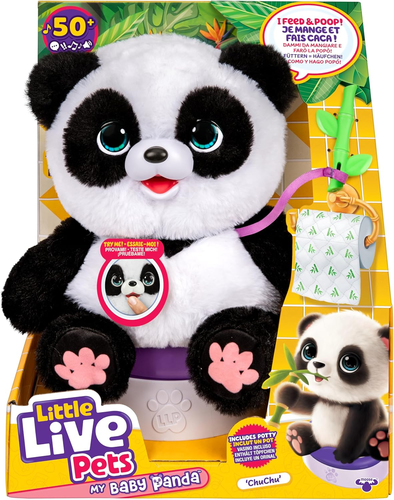 Little Live Pets: בובת פנדה אינטראקטיבית מגיבה למגע וליטוף עם למעלה מ 50 צלילים ותגובות