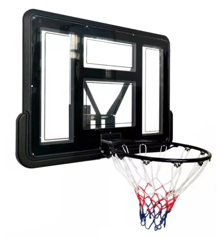 לוח כדורסל שקוף מקצועי 110/75 ס"מ עם הרחקה מהקיר DUNK PRO