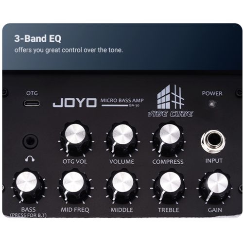 מגבר בס JOYO BA-30 VIBE CUBE 30W קומפקטי עם רמקול 4 אינץ' ורדיאטור פסיבי