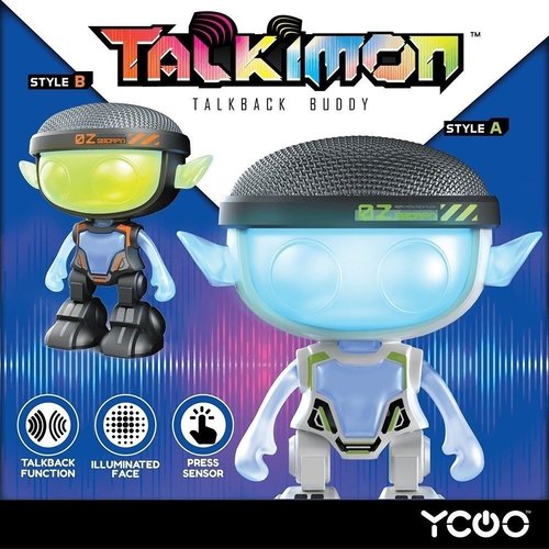 Talkimon רובוט מקליט עם חיישני מגע - לבן