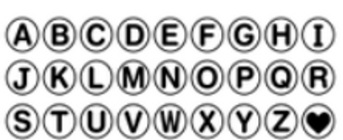 חרוזי פלסטיק אותיות ABC שחור/לבן 100גרם