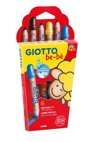 סט עפרונות שעווה ענק 6 יח' (6סט) BeBe