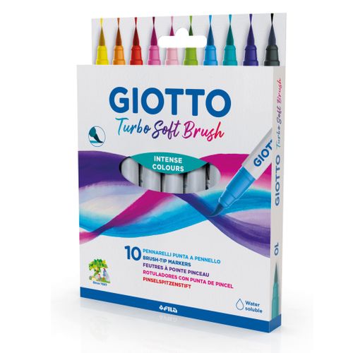 טוש ראש מכחול 10 גוונים GIOTTO